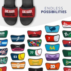 Wrestling Repwell® Sandal Straps - Eat Sleep Wrestle -Sport Gift Store wr 00697 STRAPS RED MULTI