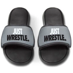 Wrestling Repwell® Slide Sandals - Just Wrestle -Sport Gift Store wr 00698 GRAY FRONT