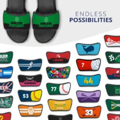 Wrestling Repwell® Sandal Straps - Team Name Colorblock -Sport Gift Store wr 00699 STRAPS GREENBLACK MULTI