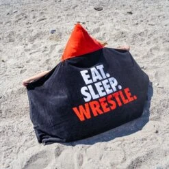 Wrestling Hooded Towel - Eat Sleep Wrestle 15 Wrestling Hooded Towel - Eat Sleep Wrestle -Sport Gift Store wr 00725 LIFESTYLE BEACH 1
