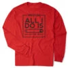 Wrestling Tshirt Long Sleeve - All I Do Is Pin -Sport Gift Store wr 00729 RED FLAT