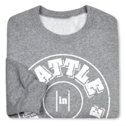 Wrestling Crewneck Sweatshirt - Battle In Circle -Sport Gift Store wr 00743 GRAY FOLD
