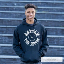 Wrestling Hooded Sweatshirt - Battle In Circle -Sport Gift Store wr 00744 BLACK LIFESTYLE MALE