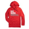 Men's Wrestling Lightweight Hoodie - Eat Sleep Wrestle -Sport Gift Store wr 00745 RED MAIN