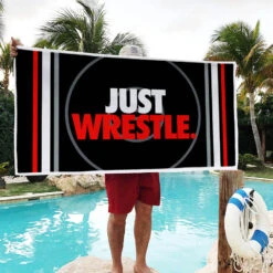 Wrestling Premium Beach Towel - Just Wrestle -Sport Gift Store wr 00750 POOL