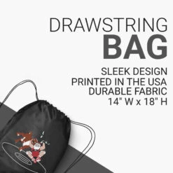 Wrestling Drawstring Backpack - Wrestling Reindeer -Sport Gift Store wr 00758 BLACK DETAILS
