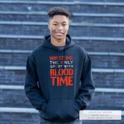 Wrestling Hooded Sweatshirt - Blood Time -Sport Gift Store wr 00777 BLACK LIFESTYLE MALE