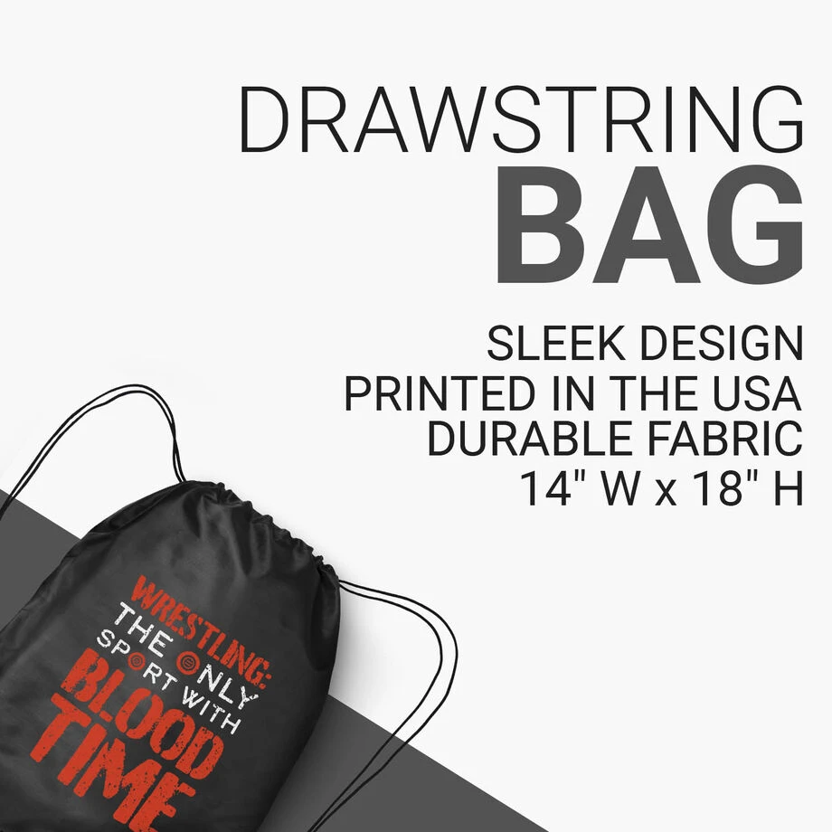 Wrestling Drawstring Backpack - Blood Time 5 Wrestling Drawstring Backpack - Blood Time - Image 3