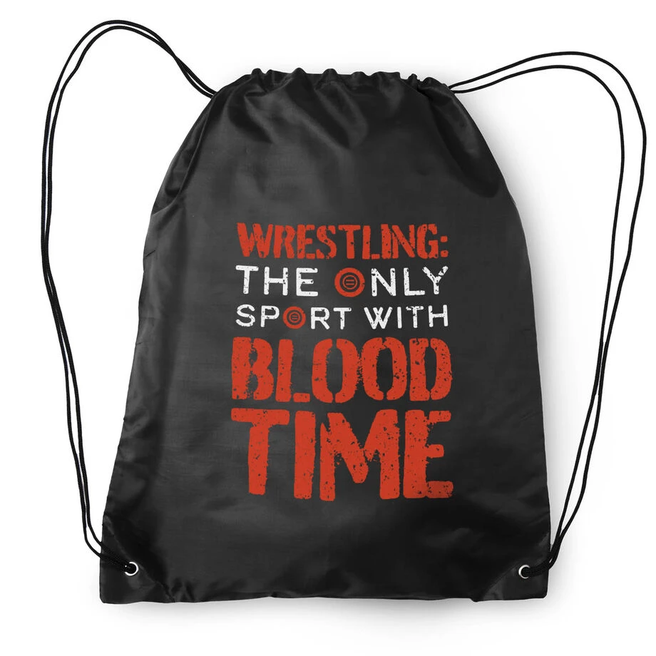 Wrestling Drawstring Backpack - Blood Time 4 Wrestling Drawstring Backpack - Blood Time - Image 2