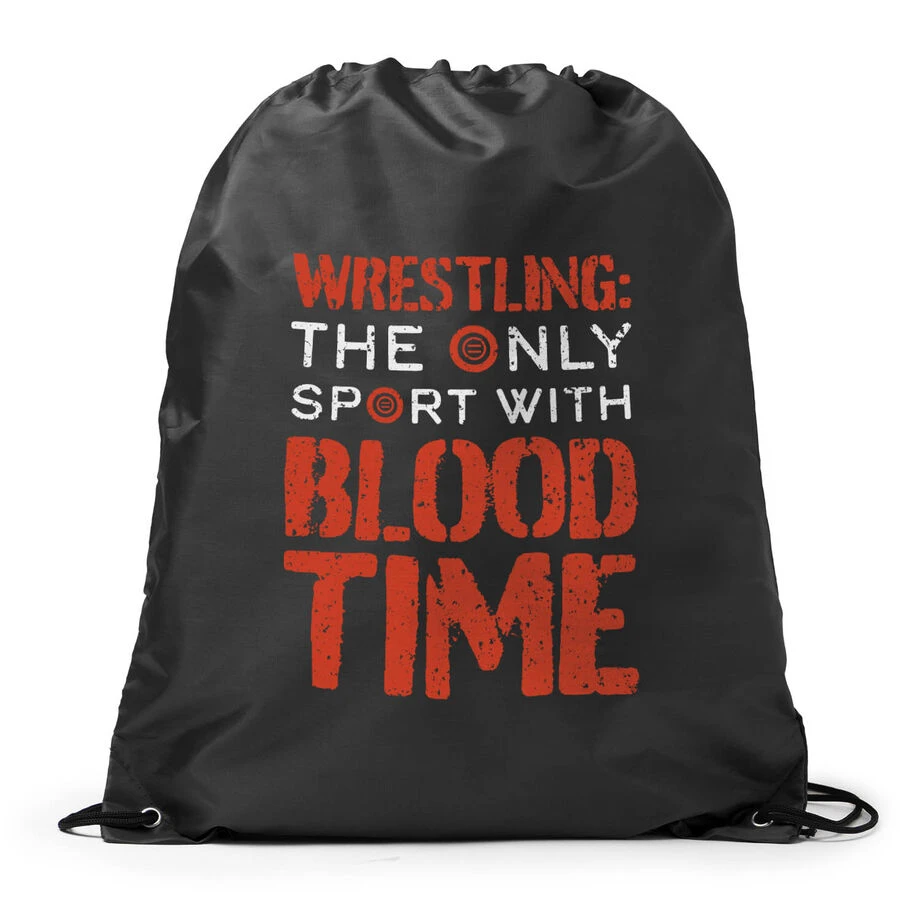 Wrestling Drawstring Backpack - Blood Time 3 Wrestling Drawstring Backpack - Blood Time