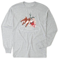 Wrestling Tshirt Long Sleeve - Wrestling Santa