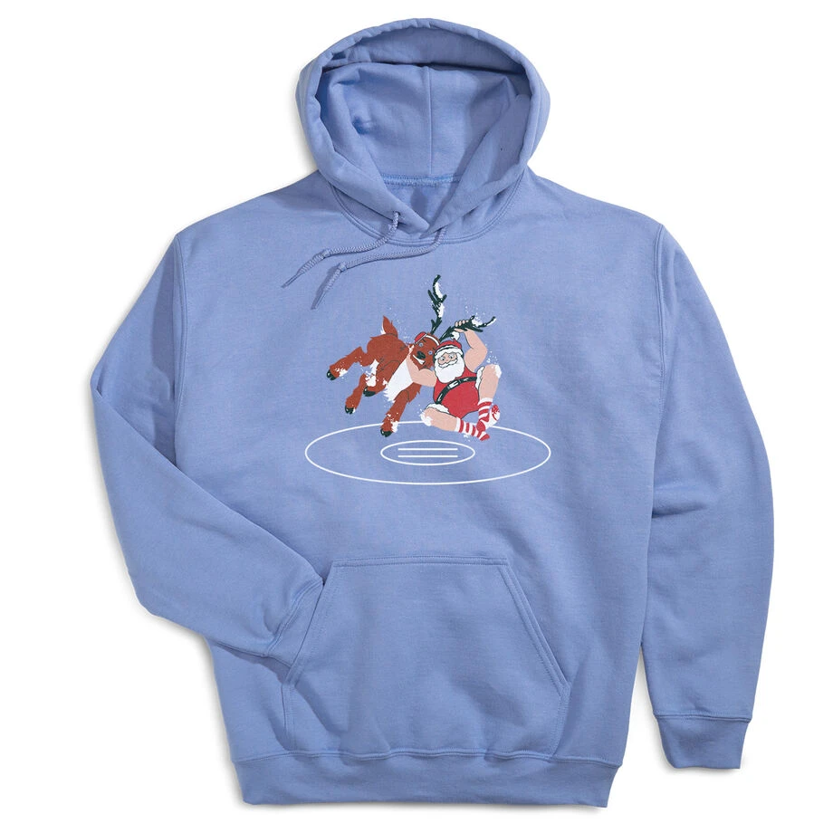 Wrestling Hooded Sweatshirt - Wrestling Santa 3 Wrestling Hooded Sweatshirt - Wrestling Santa