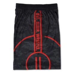Wrestling Shorts - Eat Sleep Wrestle -Sport Gift Store wr 00789 SIDE