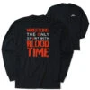 Wrestling Tshirt Long Sleeve - Blood Time (Back Design) -Sport Gift Store wr 00875 BLACK MAIN